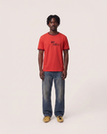 aerd Fire Tee — 260 GSM heavyweight cotton ringer t-shirt in muted red with contrast collar and cuffs