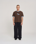 aerd Earth Tee — 260 GSM heavyweight cotton ringer t-shirt in muted earth tones with contrast collar and cuffs