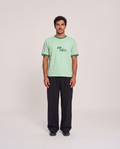 aerd Forest Tee — 260 GSM heavyweight cotton ringer t-shirt in muted green with contrast collar and cuffs
