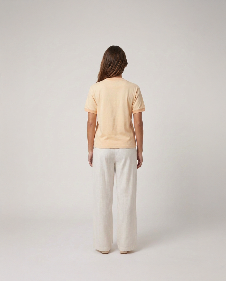 aerd Yellow Ringer Tee — 260 GSM heavyweight cotton ringer t-shirt in soft yellow with contrast collar and cuffs