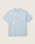 aerd Blue Ringer Tee — 260 GSM heavyweight cotton ringer t-shirt in washed light blue with contrast collar and cuffs